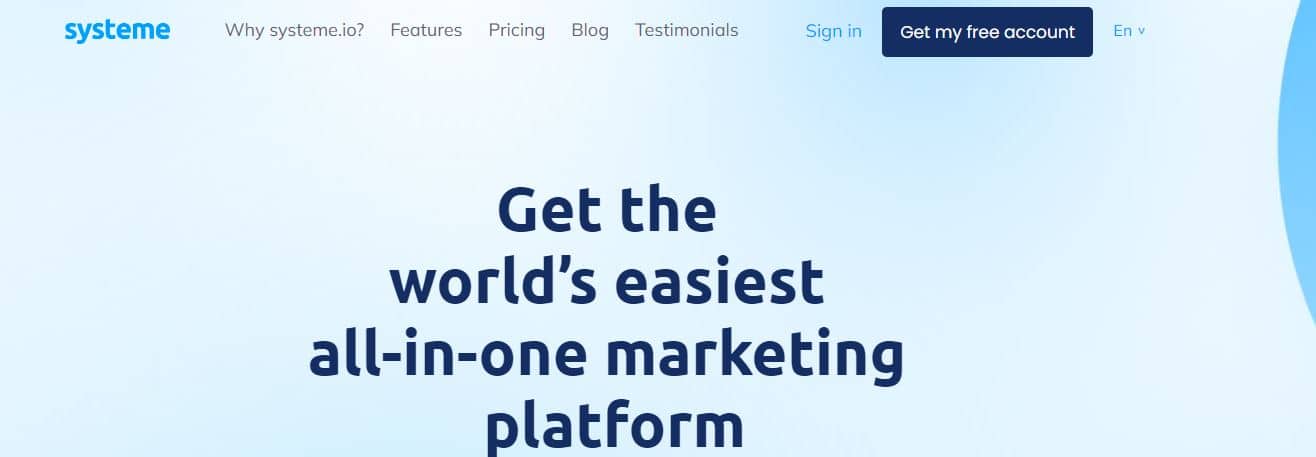 Best ClickFunnels alternative: Systeme.io