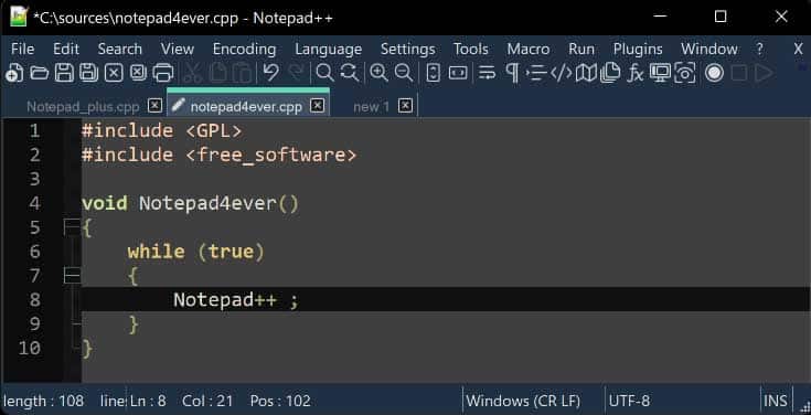 Best HTML and CSS code editor: Notepad++