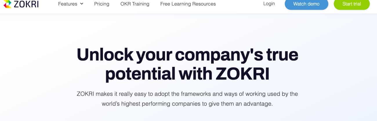 Best OKR Software: Zokri