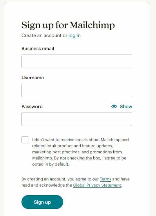 How to Set Up a Mailchimp Account : Sign Up